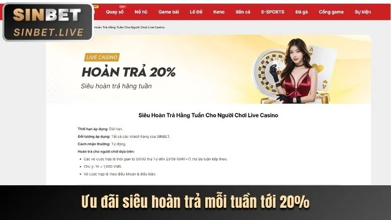 Ưu đãi đặc biệt casino trực tuyến Bet39